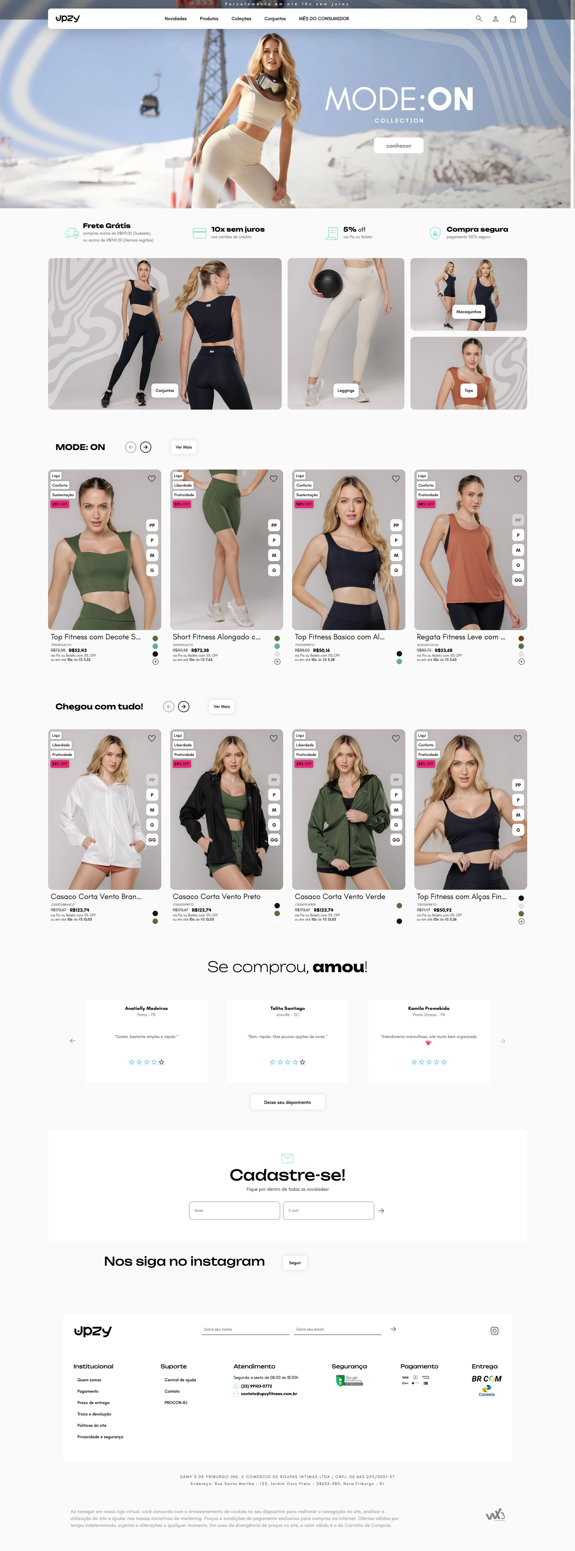 Upzy Fitness — desktop