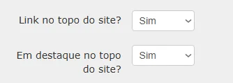 Posição do hotsite